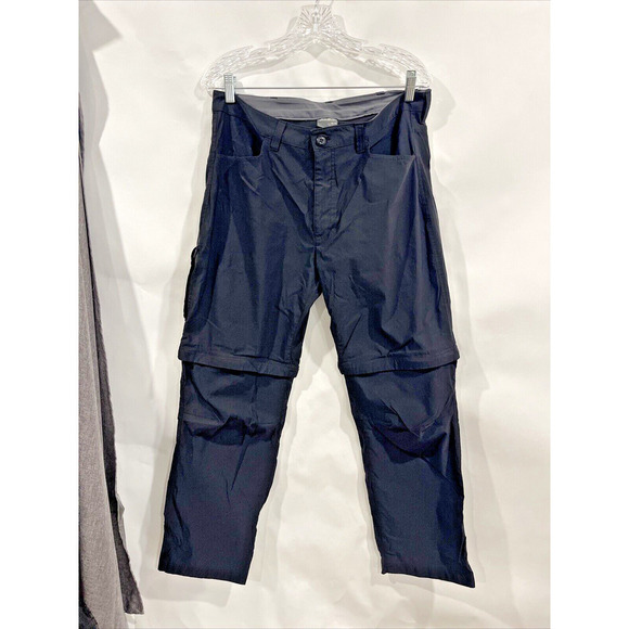 Eddie Bauer Convertible Pants Men 36x30 Black Outdoor Hiking Performance FLAW - Picture 1 of 12